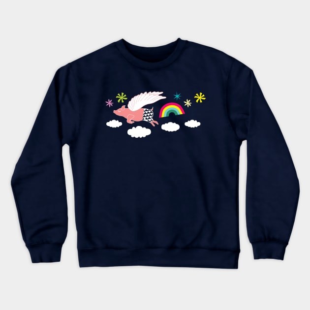 When Pigs Fly Crewneck Sweatshirt by littleoddforest